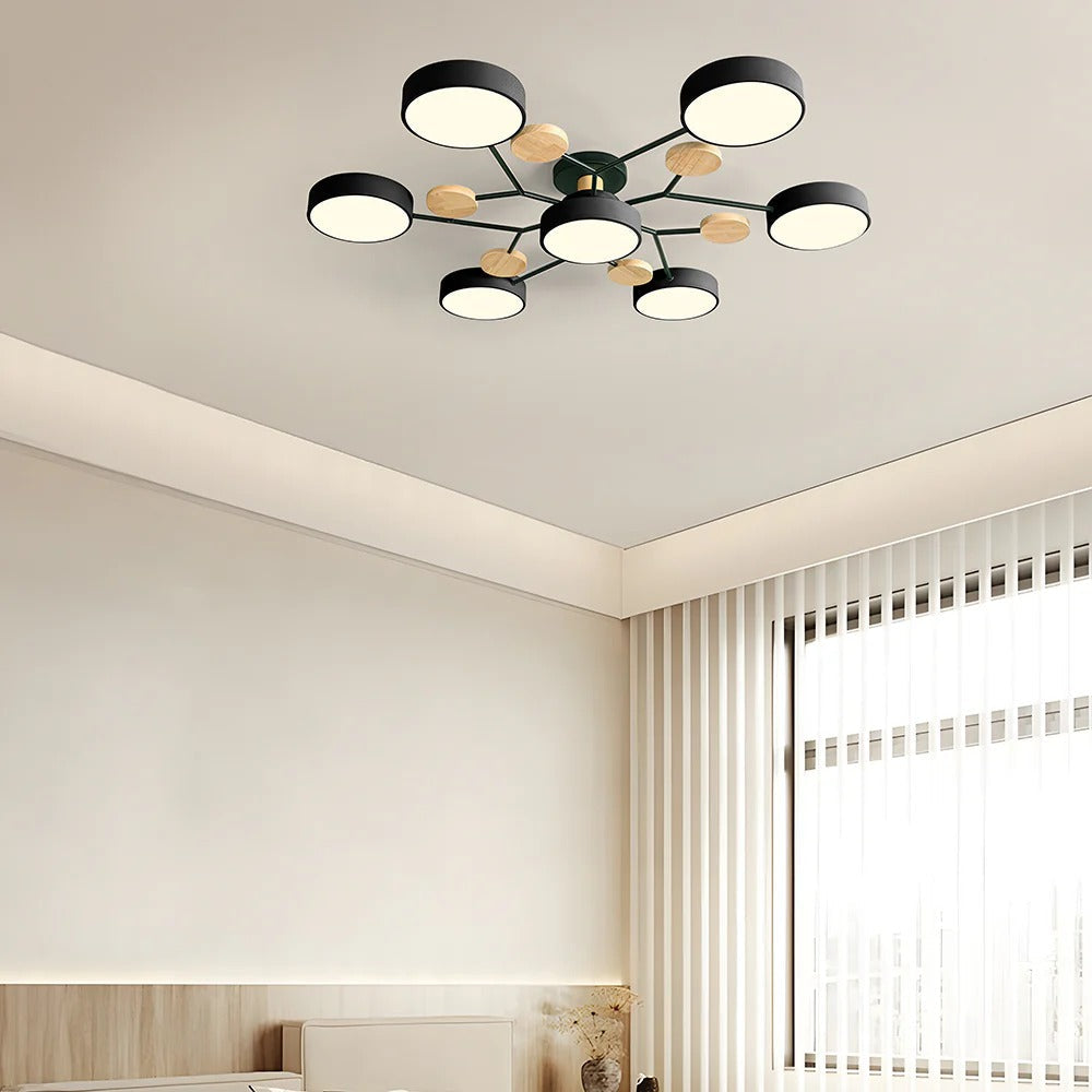 Moderne Halo LED Semi-Flush Loftlampe til Stilfulde Rum