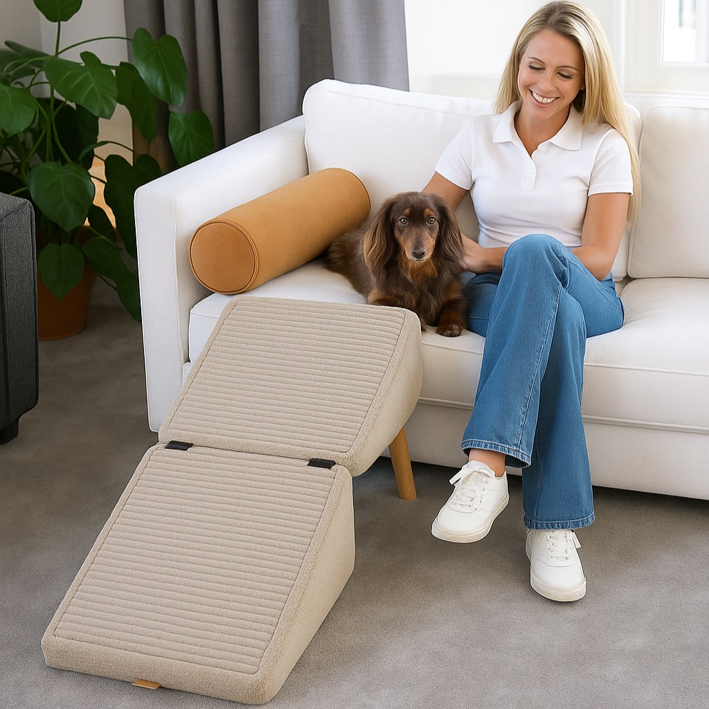 Hundetrappe til seng & sofa | Hunderampe & puff i ét | SofaVen