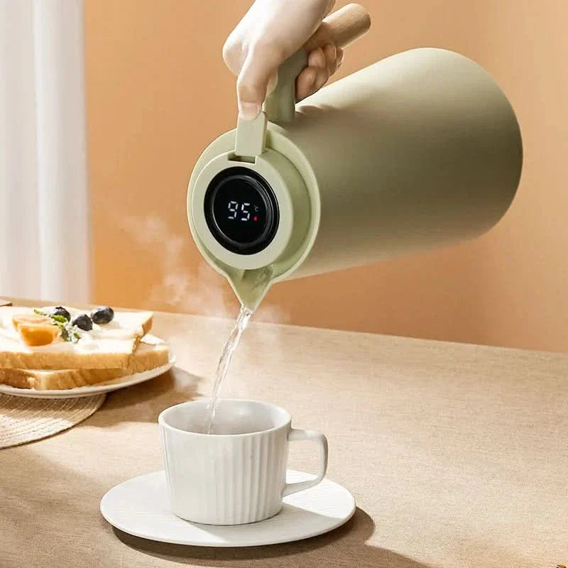 Termokande med temperaturvisning | Isolerkande 1 liter til kaffe & te | Heatina
