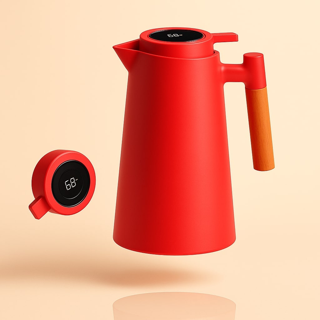 Termokande med temperaturvisning | Isolerkande 1 liter til kaffe & te | Heatina