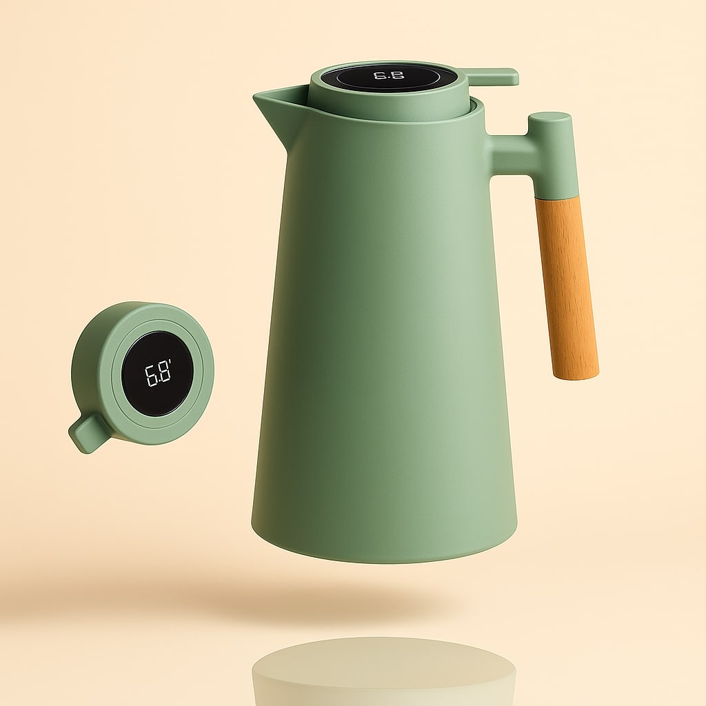 Termokande med temperaturvisning | Isolerkande 1 liter til kaffe & te | Heatina