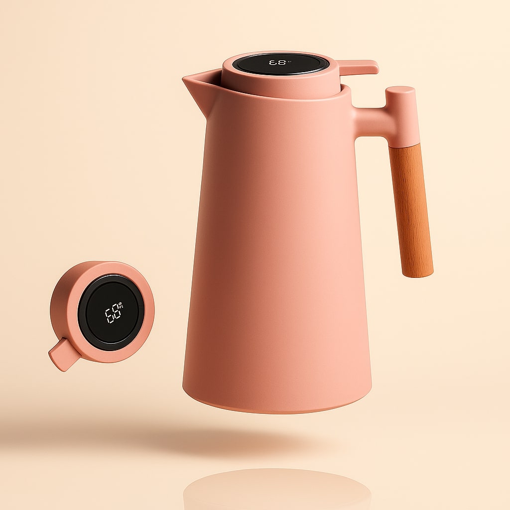 Termokande med temperaturvisning | Isolerkande 1 liter til kaffe & te | Heatina