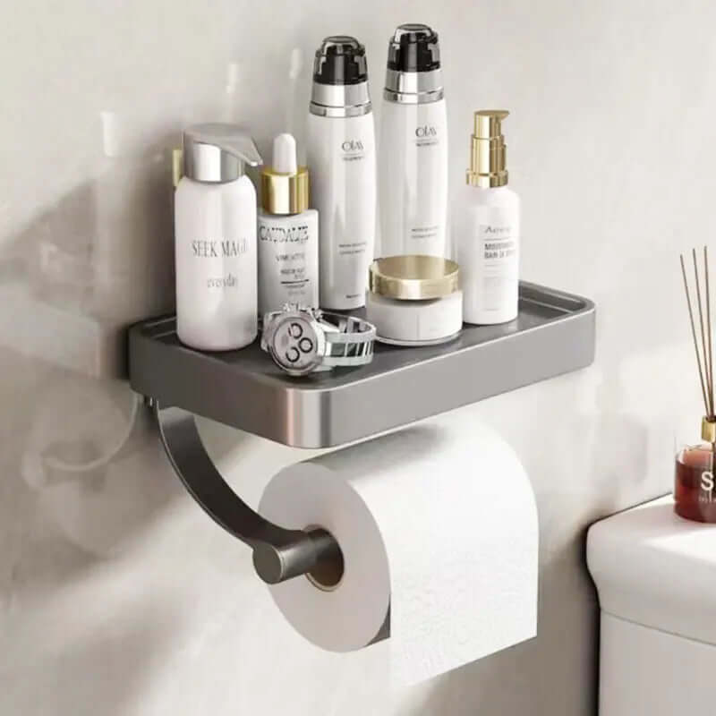 Toiletpapirholder i rustfrit stål | Toiletpapirholder med opbevaring | WC rulleholder | Rollix