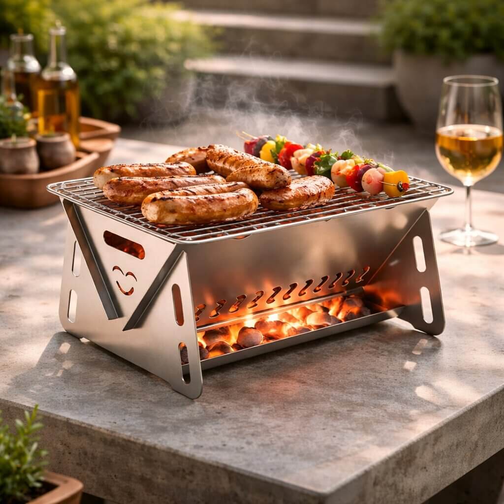 Bærbar Kulgrill | Kulgrill til Have, Camping & Udendørs | Grillstål