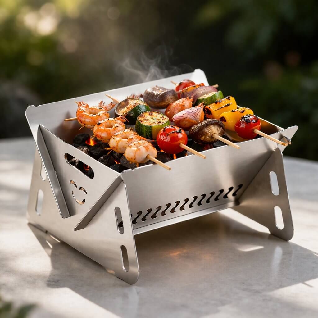 Bærbar Kulgrill | Kulgrill til Have, Camping & Udendørs | Grillstål
