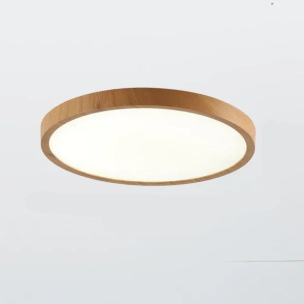 Ultrathin Valnød Rund Loftlampe til Moderne Stil