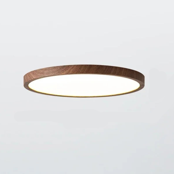 Ultrathin Valnød Rund Loftlampe til Moderne Stil