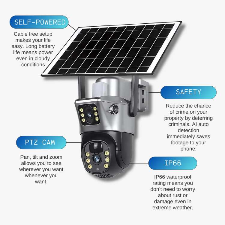 UltraVision Solar Kamera – Trådløs 360° Beskyttelse, Dag og Nat