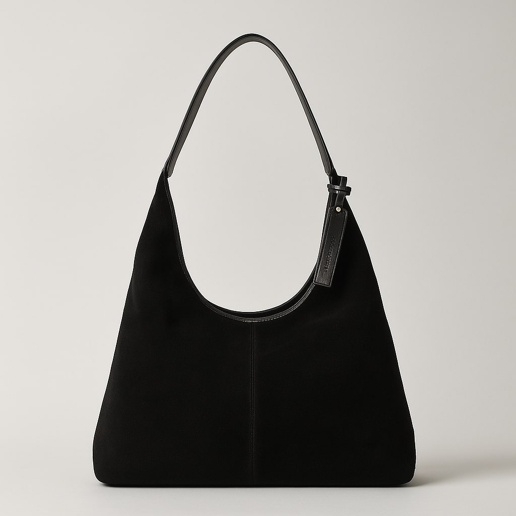 Skuldertaske til damer | Skuldertaske i ruskind | Vintage taske | Lederin