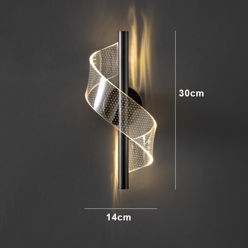 Moderne LED Væglampe med Bølget Design og Justerbare Lysfarver