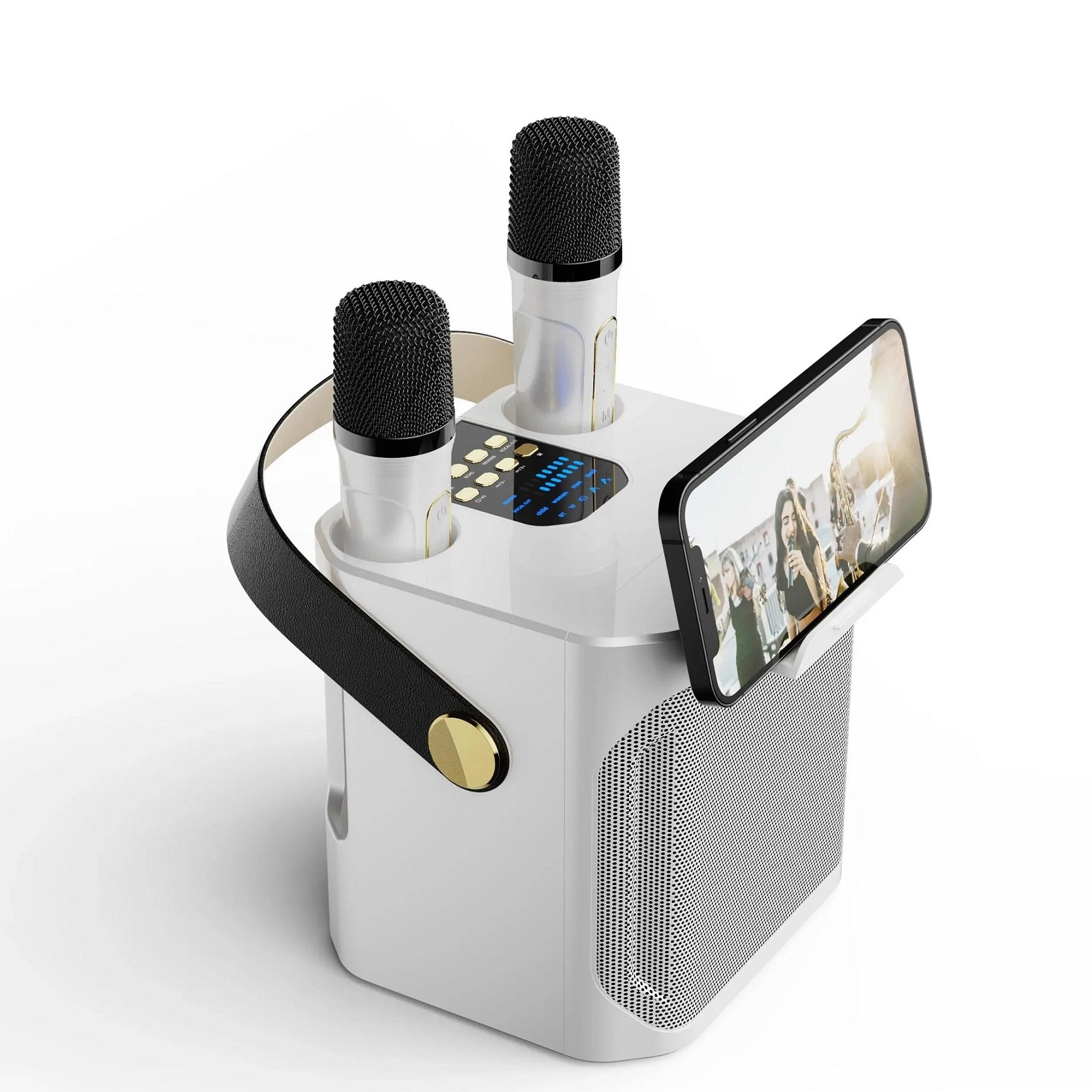 Genopladelig Bærbar Karaoke Højttaler Med Bluetooth Leverer Rig Lyd