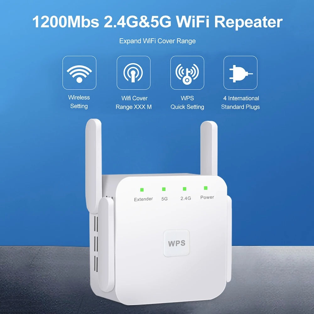 Wi-Fi Extender 1200Mbps med Dual-Band Teknologi til UK