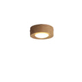 Træ LED Loftlampe med Valnøddefinish og Minimalistisk Rundt Design